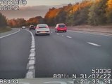 Footage captures moment driver travels wrong way on M65 during high-speed police pursuit near Burnley