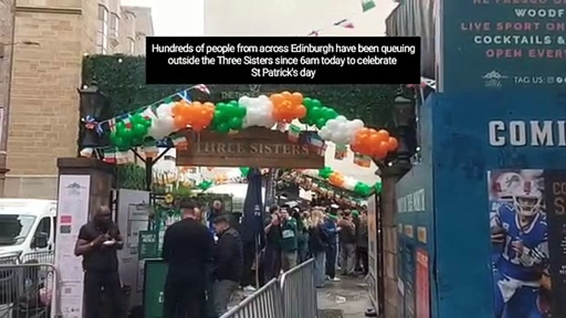 ⁣Hundreds queue for Edinburgh St Patrick's Day event