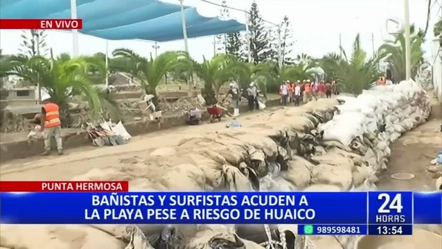 Punta Hermosa: Bañistas y surfistas acuden a la playa pese a riesgo de huaico