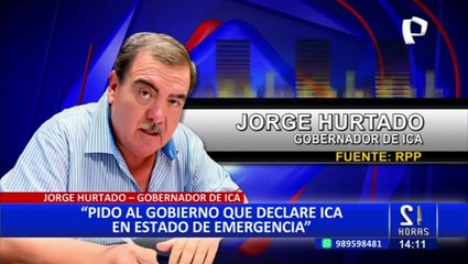 Gobernador de Ica pide que la ciudad se declare en estado de emergencia