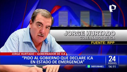 Gobernador de Ica pide que la ciudad se declare en estado de emergencia