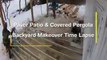 How to make paver patio & covered pergola backyard makeover time lapse in less than 6 minutes!