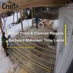 Download Video: How to make paver patio & covered pergola backyard makeover time lapse in less than 6 minutes!