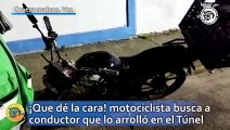 ¡Que dé la cara! motociclista busca a conductor que lo arrolló en el Túnel