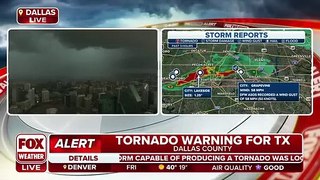 FOX WEATHER UPDATE:tornado warned-storm clouds dallas TEXAS