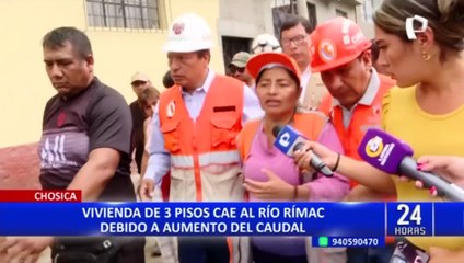 Casa de 3 pisos cae al Río Rímac y familia lo pierde todo: Alcalde de Chosica promete ayudarlos