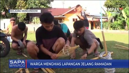 Jelang Bulan Suci Ramadan, Warga Mulai Menghiasi Lapangan