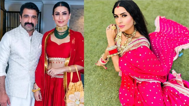 Pavitra Punia मांग में सिंदूर भरे, लाल जोड़े में आईं नजर, पवित्रा पुनिया ने Eijaz Khan की शादी?