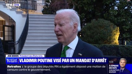 "Je pense que c'est justifié": la réaction de Joe Biden au mandat d'arrêt international contre Vladimir Poutine