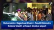 Maharashtra: Bageshwar Dham's Pandit Dhirendra Krishna Shastri arrives at Mumbai airport