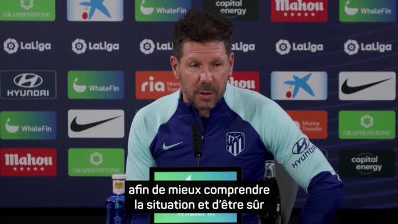 Simeone réagit au scandale autour du Barça : "Il faut être sûr que toutes les équipes jouent avec les mêmes armes"