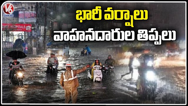 Heavy Rains Strike Rajasthan, Motorists Facing Issues With Water Logged On Roads _ V6 News
