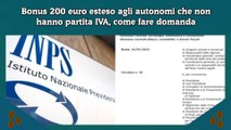 Bonus 200 euro esteso agli autonomi che non hanno partita IVA, come fare domanda