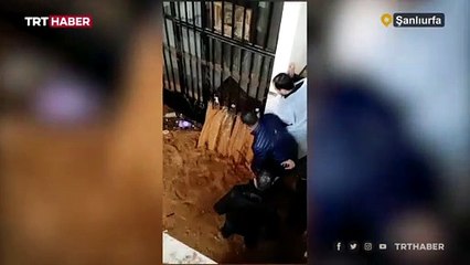 150 aracın mahsur kaldığı otoparka sel böyle girdi