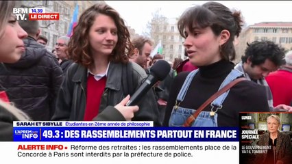 "Le 49.3, c'est intolérable pour nous": des centaines de personnes rassemblées sur la place Charles de Gaulle à Marseille
