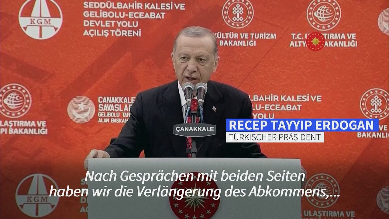 Erdogan: Getreideabkommen mit der Ukraine verlängert