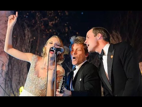 Taylor Swift, Hoàng tử William và Jon Bon Jovi hát 'Livin' on a Prayer'