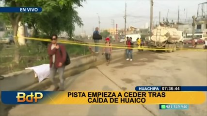 Huachipa: bypass lleva tres días inundado y pista empieza a ceder