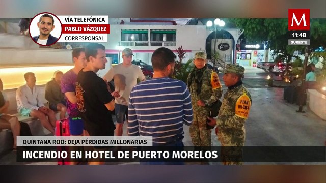 En Quintana Roo, incendio en Puerto Morelos consume 11 cuartos de un hotel