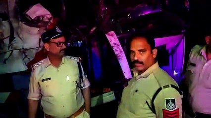 Watch the video.... The speeding bus overturned and broke into pieces