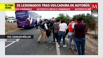 Reportan 35 heridos tras volcadura de camión en la autopista Ecatepec-Pirámides