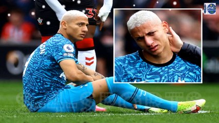 Download Video: RICHY'S HEARTACHE Richarlison goes off injured in tears just four minutes into Tottenham clash with Southampton as ‘s***’ season continues