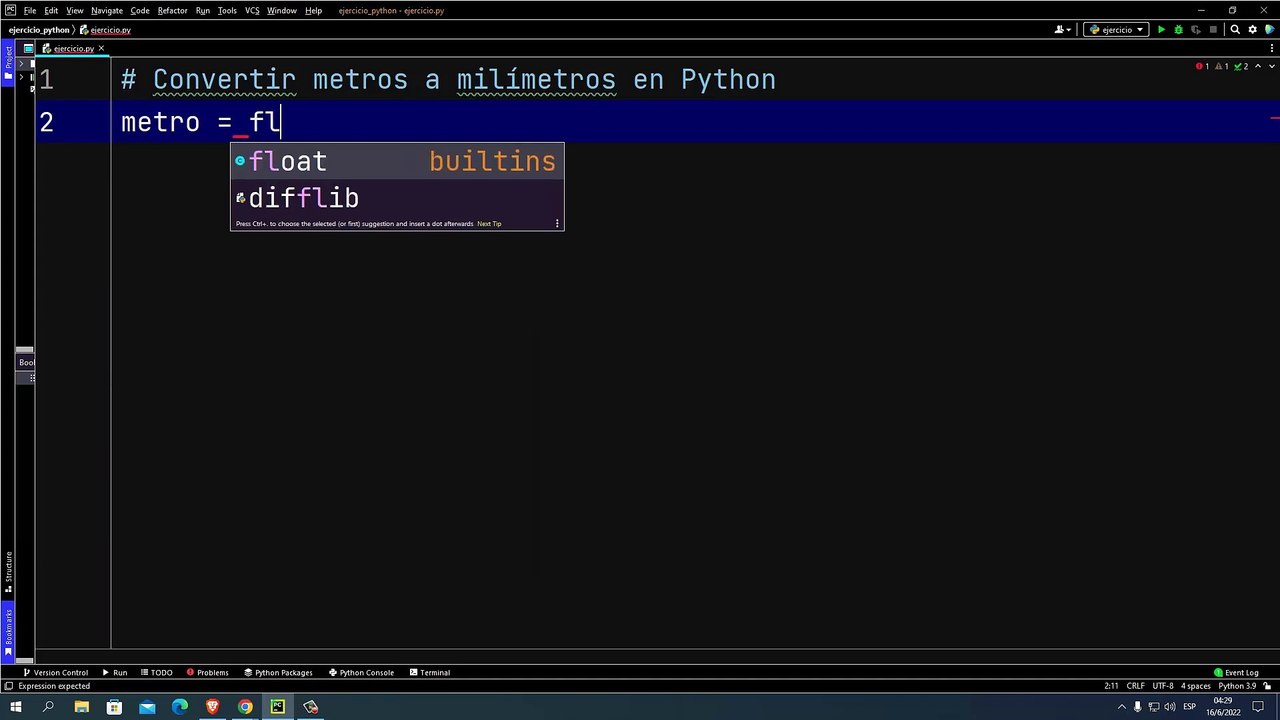 Convertir metros a milímetros en Python - Vídeo Dailymotion