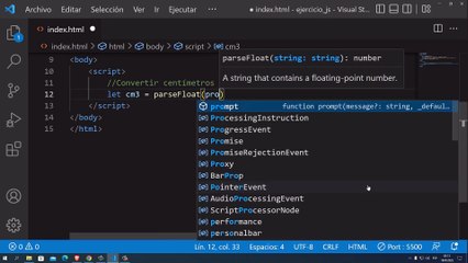 Convertir centímetros cúbicos a mililitros en JavaScript