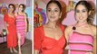 Sara Ali Khan Pink Bodycon Dress Shehnaaz Gill Orange Dress में लगी Hot Full Video। Boldsky