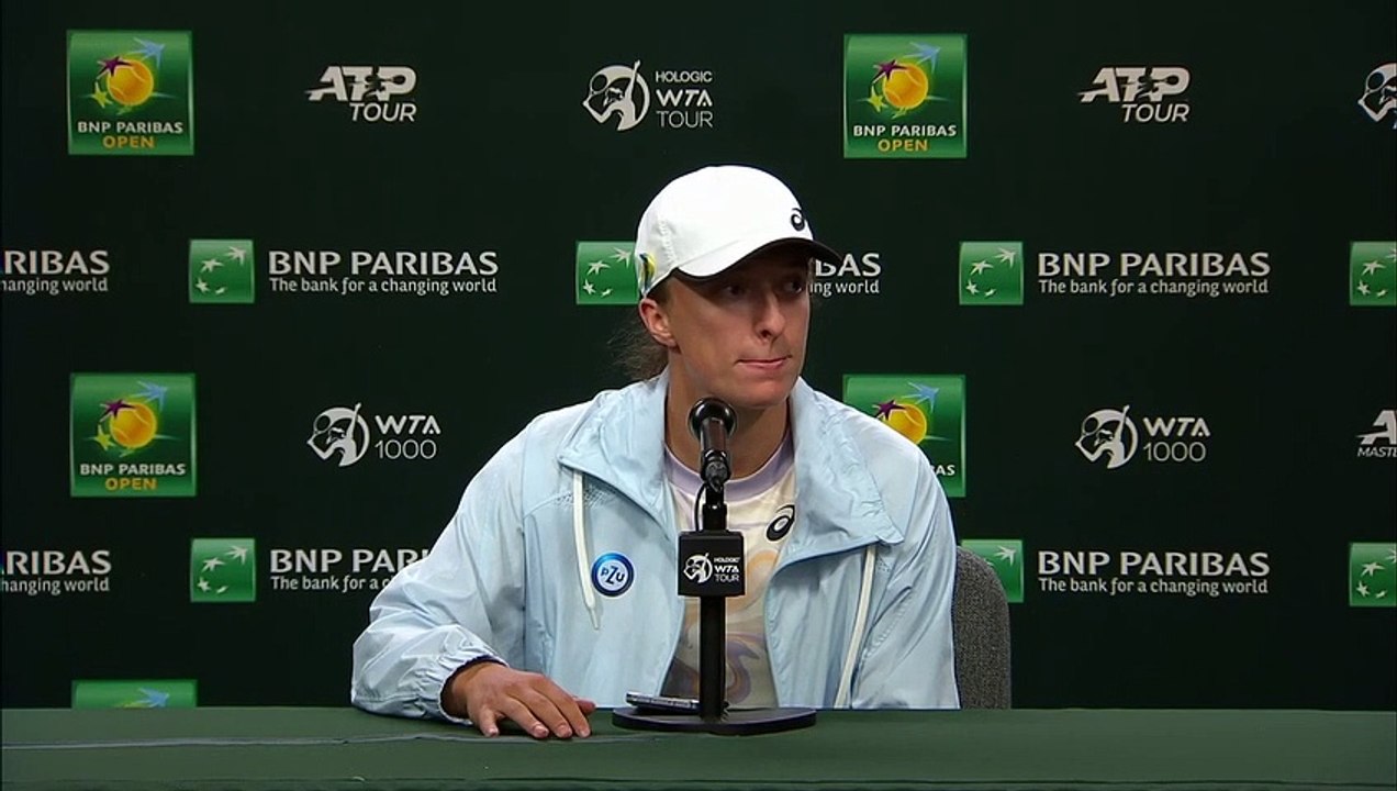 WTA - Indian Wells 2023 - Iga Swiatek : "I haven’t played with a lot of injuries. It’s a new situation for me, for sure. Last time I played with an injury, like the only tournament I can remember is like Roland Garros 2019 (smiling)"