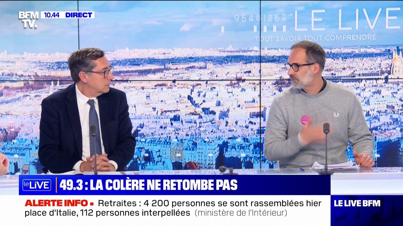 "En 1936, on n'a pas gagné les congés payés avec des câlins, en 1968 on n'a pas gagné les accords de Grenelle avec des bouquets de fleurs": Bertrand Dumont (Solidaires RATP), réagit à la permanence d'Éric Ciotti vandalisée