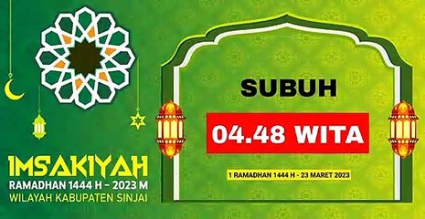 Imsakiyah Ramadhan 1444 H - 2023 M Wilayah Kabupaten Sinjai Hari Pertama