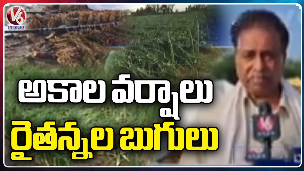 Hailstorm And Rain batters Many Parts Of Telangana ,Farmers Worry On Huge Crop Loss _ V6 News