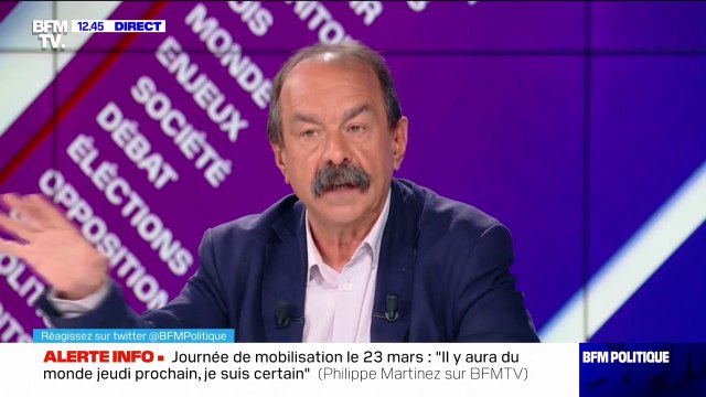 Philippe Martinez sur la prochaine journée de mobilisation contre la réforme des retraites : Il y a aura du monde jeudi prochain, j'en suis certain