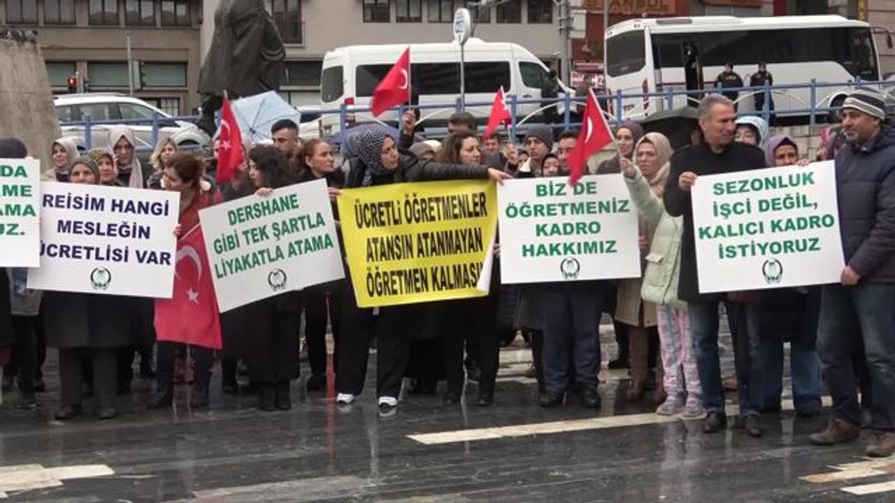 Ücretli Öğretmenler Kadro Talebiyle Eylem Yaptı...