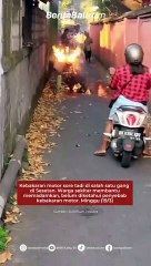 Kebakaran motor sore tadi di salah satu gang di Sesetan. Warga sekitar membantu memadamkan, belum diketahui penyebab kebakaran motor. Minggu (19/3)
