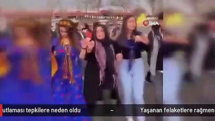 Yaşanan felaketlere rağmen HDP'nin Batman'da halaylı müzikli Nevruz kutlaması tepkilere neden oldu