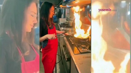 Yağmur Tanrısevsin mutfakta şov yaptı!