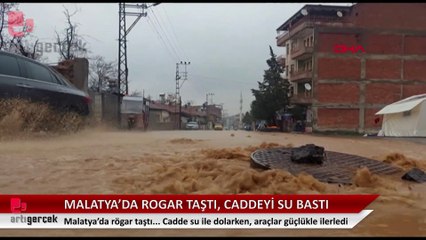 Malatya'da rögar taştı, cadde göle döndü