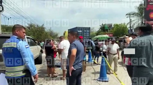 ¡Triste! Dos personas mueren tras accidente de tránsito en la col. López Arellano, Cortés