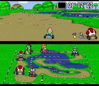 Super Mario Kart online multiplayer - snes