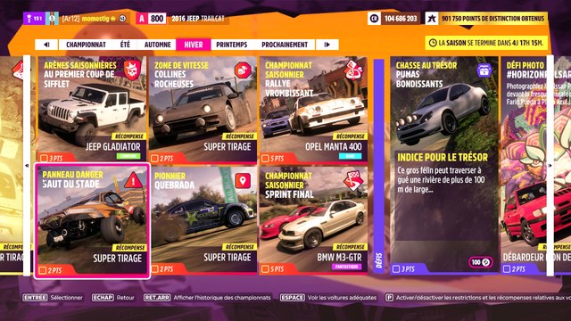 Forza Horizon 5 panneau danger saut du stade