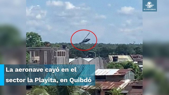Captan desplome de helicóptero militar se desploma en Colombia; reportan dos muertos