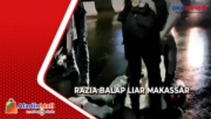 Razia Balap Liar Makassar, Seorang Pemotor Terjatuh ketika Berusaha Kabur