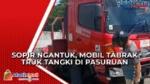Sopir Ngantuk, Mobil Hilang Kendali dan Tabrak Truk Tangki BBM di Pasuruan