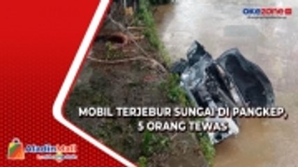 Download Video: Hindari Lubang Mobil Oleng dan Terjebur Sungai di Pangkep, 5 Orang Tewas