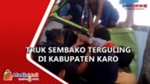 Tabrak Pohon, Truk Sembako Terguling di Kabupaten Karo, Sopir dan Kernet Terjepit