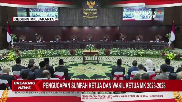 [FULL] Anwar Usman & Saldi Isra Disumpah sebagai Ketua-Wakil Ketua Mahkamah Konstitusi 2023-2028