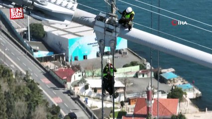 15 Temmuz Şehitler Köprüsü'ndeki onarım çalışması görüntülendi