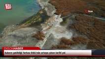 Suların çekildiği Terkos Gölü’nde ortaya çıkan tarihi yol